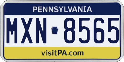 PA license plate MXN8565