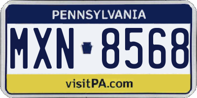 PA license plate MXN8568