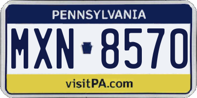 PA license plate MXN8570