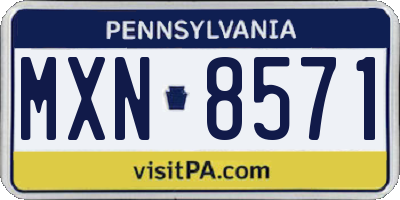 PA license plate MXN8571