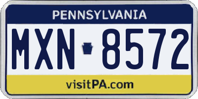 PA license plate MXN8572