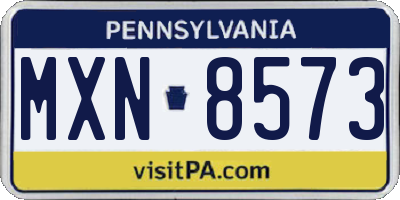 PA license plate MXN8573