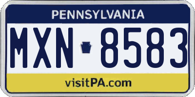 PA license plate MXN8583