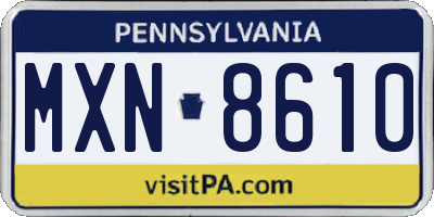 PA license plate MXN8610