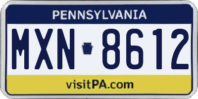 PA license plate MXN8612