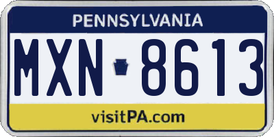 PA license plate MXN8613