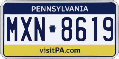 PA license plate MXN8619