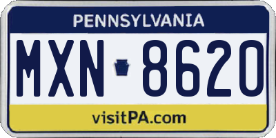 PA license plate MXN8620