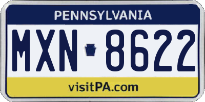 PA license plate MXN8622