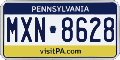 PA license plate MXN8628
