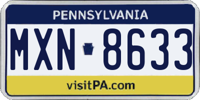 PA license plate MXN8633