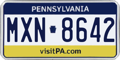 PA license plate MXN8642