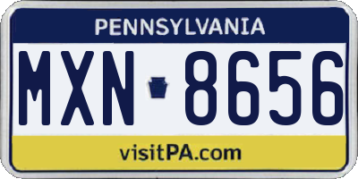 PA license plate MXN8656