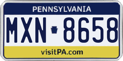 PA license plate MXN8658