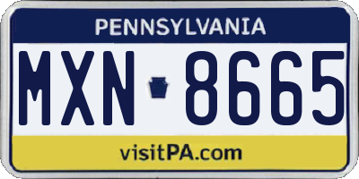 PA license plate MXN8665