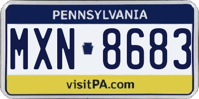PA license plate MXN8683
