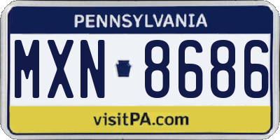 PA license plate MXN8686