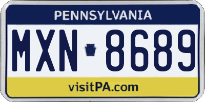 PA license plate MXN8689