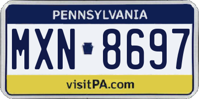 PA license plate MXN8697