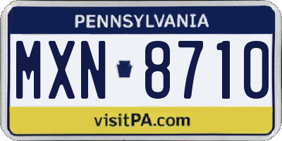 PA license plate MXN8710