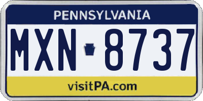 PA license plate MXN8737