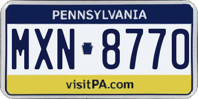 PA license plate MXN8770
