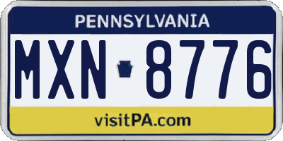 PA license plate MXN8776
