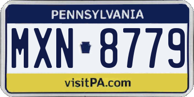 PA license plate MXN8779