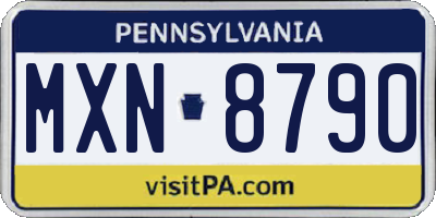 PA license plate MXN8790