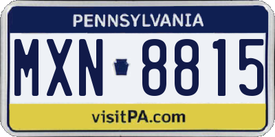 PA license plate MXN8815