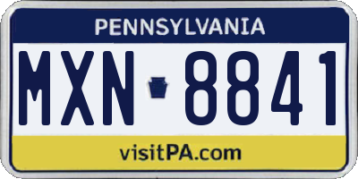 PA license plate MXN8841