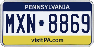 PA license plate MXN8869