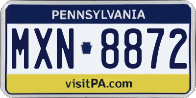 PA license plate MXN8872