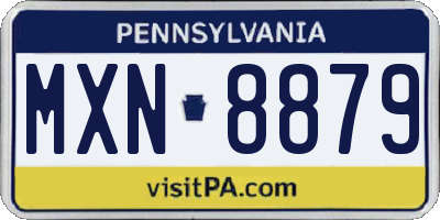 PA license plate MXN8879
