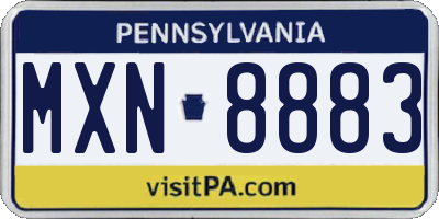 PA license plate MXN8883