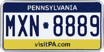 PA license plate MXN8889