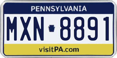 PA license plate MXN8891