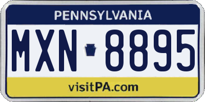 PA license plate MXN8895