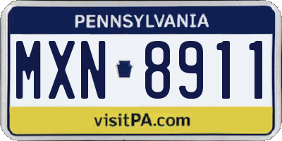 PA license plate MXN8911