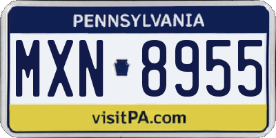 PA license plate MXN8955