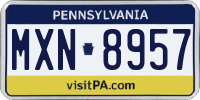 PA license plate MXN8957