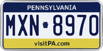 PA license plate MXN8970