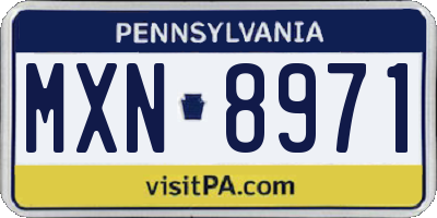 PA license plate MXN8971