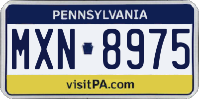 PA license plate MXN8975
