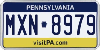 PA license plate MXN8979