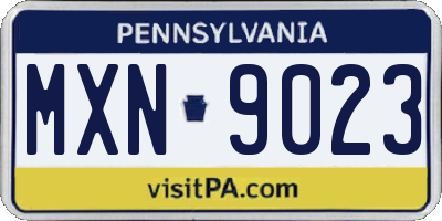 PA license plate MXN9023