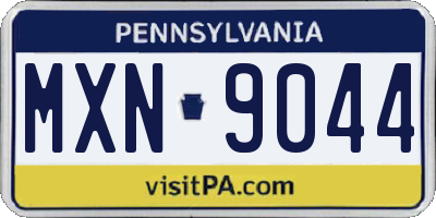 PA license plate MXN9044