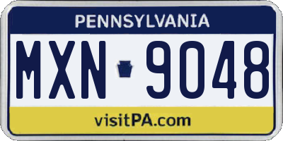 PA license plate MXN9048