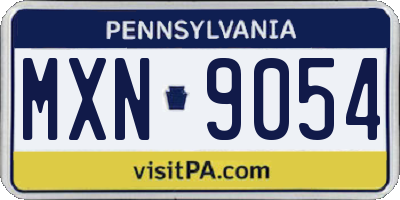 PA license plate MXN9054