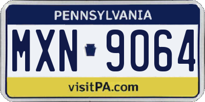 PA license plate MXN9064